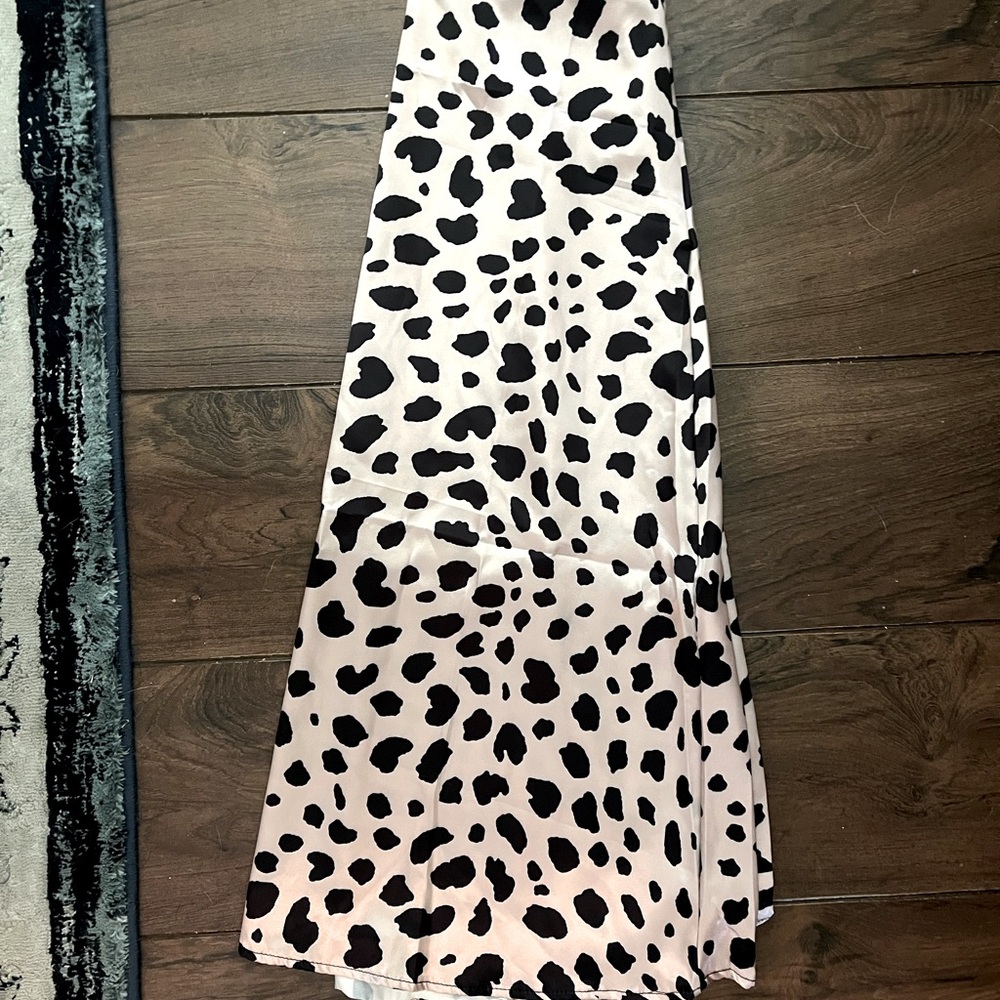 Silk  animal print midi skirt